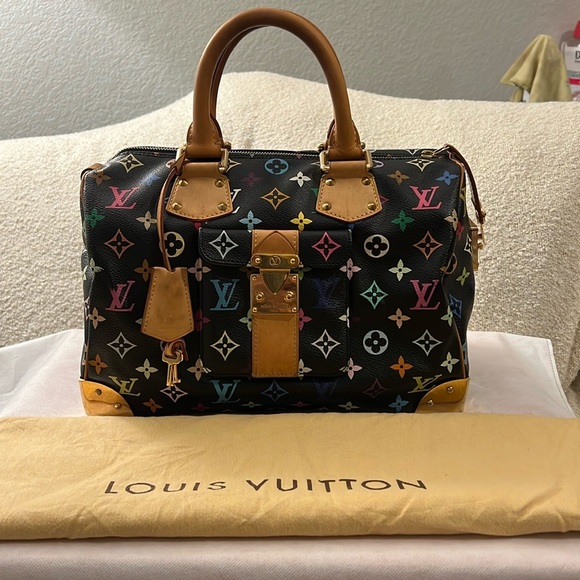 ⭐️Authentic Louis Vuitton speedy Takashi Murakami multi color Bag size 30 - Picture 1 of 17